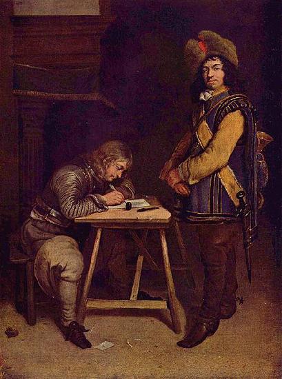 Adriaan de Lelie Der briefschreibende Offizier oil painting picture